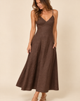 The Selma Brown Open Back Dress