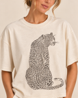 The Lex Cream Leopard Graphic Top