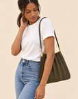 The Carrie Vegan Suede Shoulder Bag