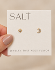 The Star + Moon Studs by SALT by Sarah Curtis