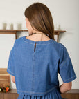 The India Cropped Denim Top + Midi Skirt Set - Sold Separately