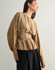 The Janie Pleated Peplum Blouse