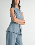 The Jenny Denim Vest + Pant Set - Sold Separately
