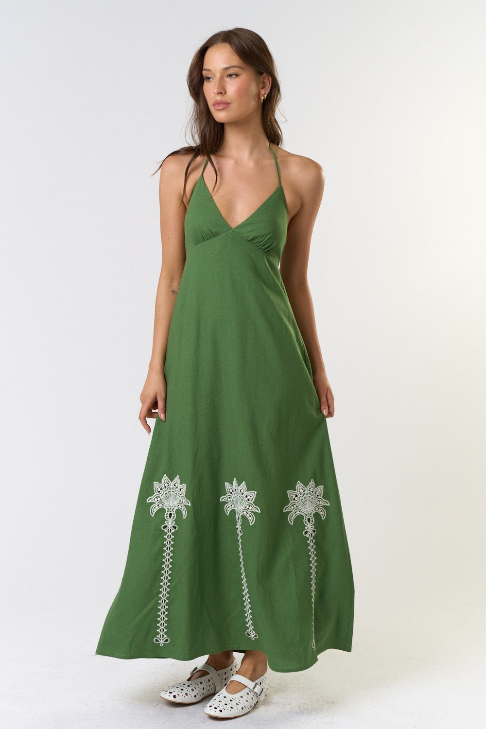 The Jocelyn Halter Embroidered Maxi Dress Thread + Seed The Jocelyn Halter Embroidered Maxi Dress Thread + Seed