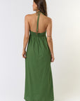 The Jocelyn Halter Embroidered Maxi Dress