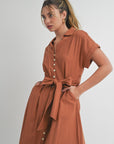 The Jomi Buttondown Linen Dress