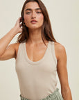 The Jonni Ecru Essential Scoop Tank