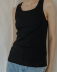 The Judd Black Basic Cotton Tank