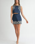 The Juliet Embroidered Crop Top + Mini Skirt Set - Sold Separately