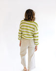 The Ryah Eyelet Kiwi Striped Top