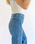 The Raley Blue Patch Pocket Wide Leg Jeans