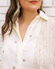 The Jillian Ivory Embroidered Blouse