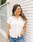 The Jillian Ivory Embroidered Blouse