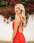 The Cassandra Deep Slit Midi Dress