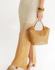 The Terri Tan Vegan Top Handle Bag