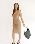 The Tessa Taupe Bodycon Dress