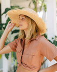 The Ozzy Twist Front Linen Crop Top