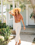 The Ozzy Twist Front Linen Crop Top