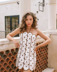 The Coralie Polka Dot Scalloped Mini Dress
