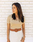 The Maika Taupe Sweetheart Top