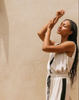 The Alba Linen Contrast Top + Pant Set - Sold Separately