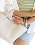 The Terri Bone Vegan Top Handle Bag