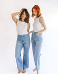 The Raley Patch Pocket Wide Leg Jeans