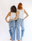 The Raley Patch Pocket Wide Leg Jeans