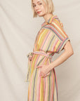 The Kadence Striped Belted Mini Dress