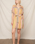 The Kadence Striped Belted Mini Dress