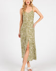 The Kalena Leaf Print Midi Dress