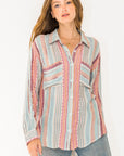 The Karmen Long Sleeve Multi Striped Top