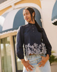 The Samara Embroidered Blouse Top