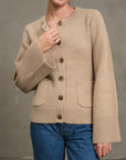 The Kloey Mocha Bell Sleeve Cardigan