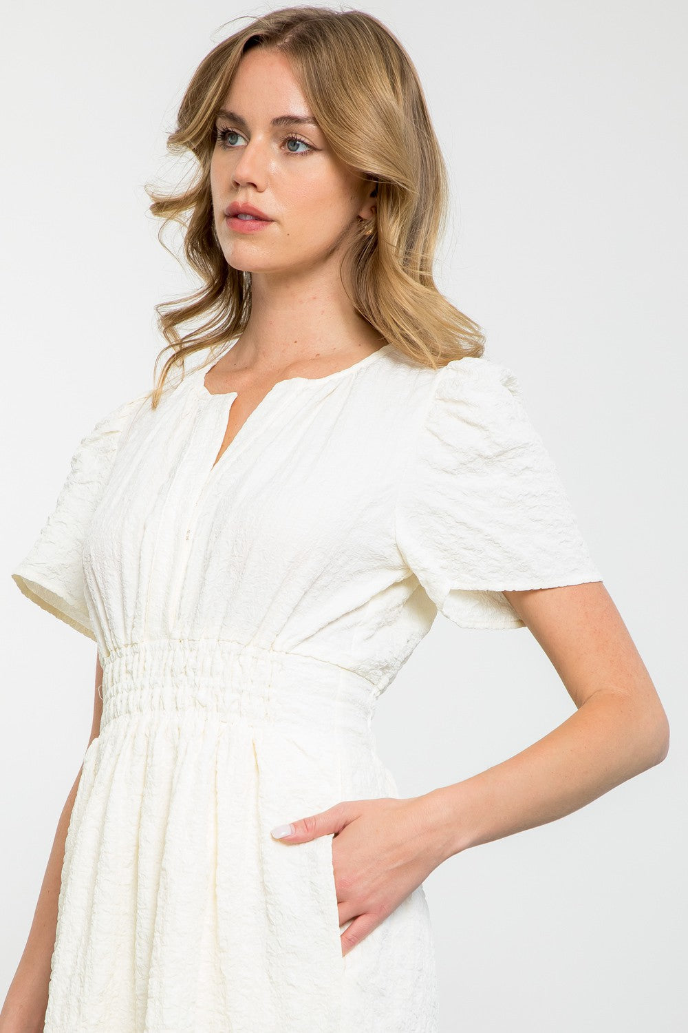 The Kyla Textured Tiered Dress