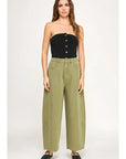 The Kylie Olive Mid Rise Barrel Jeans