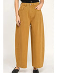 The Kylie Soft Brown Mid Rise Barrel Jeans