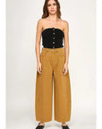 The Kylie Soft Brown Mid Rise Barrel Jeans