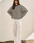The Kyra White Linen Lounge Pant