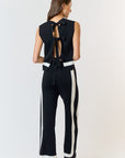 The Laka Contrast Tie Back Top + Pant Set - Sold Separately