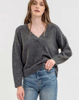 The Lana Charcoal Marble Knit Sweater
