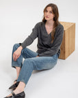 The Lana Charcoal Marble Knit Sweater