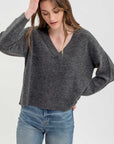 The Lana Charcoal Marble Knit Sweater