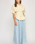 The Lavinia Yellow Pleated Shirt
