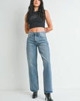 The Layla Medium Denim Relaxed Straight Leg Jeans