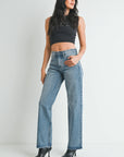The Layla Medium Denim Relaxed Straight Leg Jeans