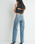 The Layla Medium Denim Relaxed Straight Leg Jeans
