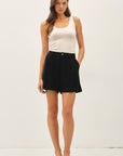 The Layne Black Linen Shorts