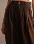 The Lennon Brown Pleated Balloon Pants