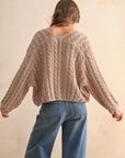 The Leslie Tan Cable Knitted Cardigan